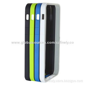 PC + TPU Bumper Cases for iPhone 5/5S, Double Injection, Ultra-thin, Lightweight and Simple
